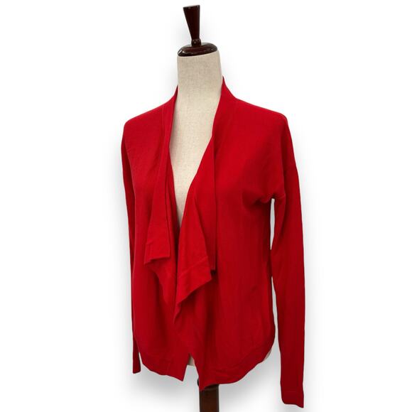 Comptoir Des Cotonniers Red Draped Cardigan Sweater Size 1 Small Anthropologie - Picture 3 of 12